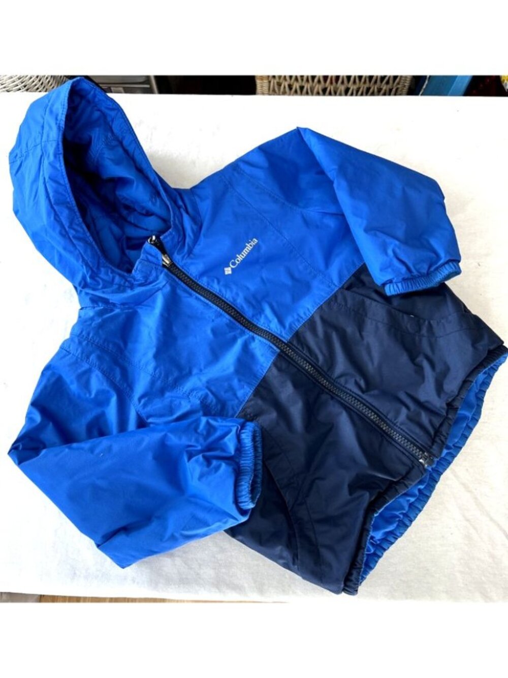 Columbia Jacket Boys Size 4T Blue Coat Winter Reversible Hooded